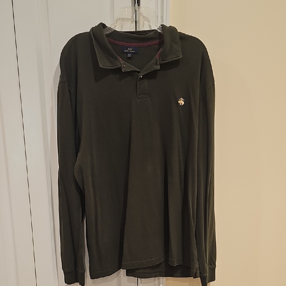 Like New Brooks Brothers XXL Olive Long Sleeve Polo Shirt